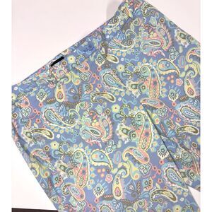 Talbots Perfect Crop Pants Sz16 Pastel Paisley Crop Ankle Stretch Preppy Coastal